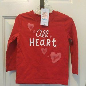 Girls All Heart T-Shirt - Just One You Made By Carter's Red 2T